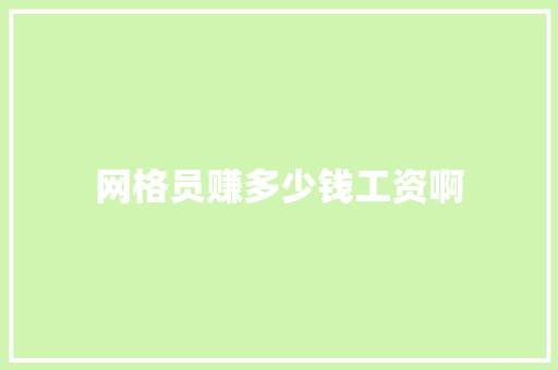 网格员赚多少钱工资啊 会议纪要范文