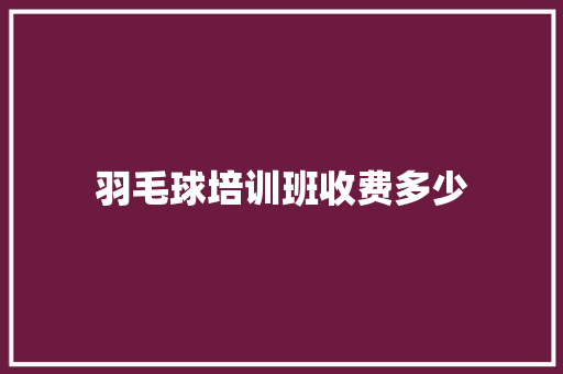 羽毛球培训班收费多少