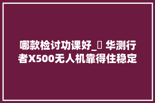 哪款检讨功课好_​ 华测行者X500无人机靠得住稳定功课无忧