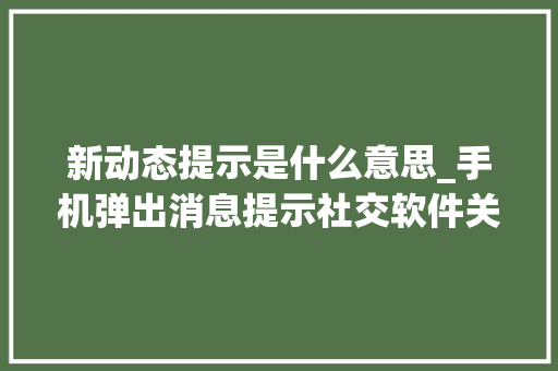 新动态提示是什么意思_手机弹出消息提示社交软件关注人一分钟之前更新动态