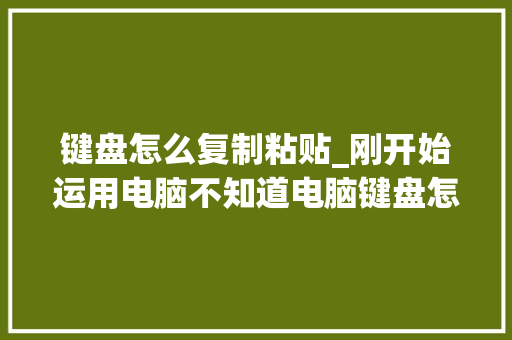 键盘怎么复制粘贴_刚开始运用电脑不知道电脑键盘怎么复制粘贴来看看运用方法 工作总结范文