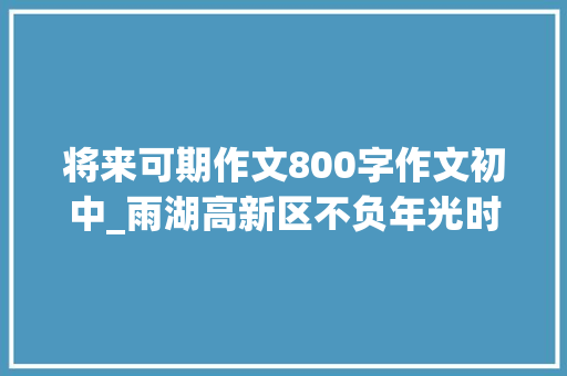 将来可期作文800字作文初中_雨湖高新区不负年光时间 未来可期