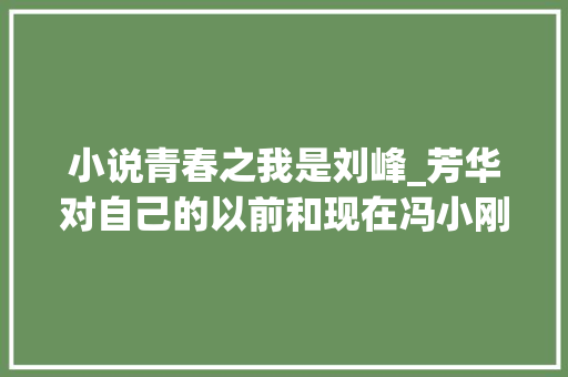 小说青春之我是刘峰_芳华对自己的以前和现在冯小刚的立场都是暧昧的