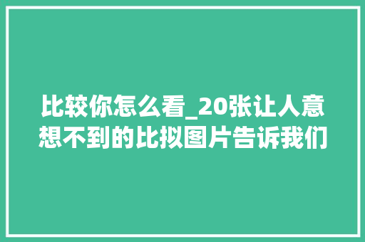 比较你怎么看_20张让人意想不到的比拟图片告诉我们没有比拟就没有伤害