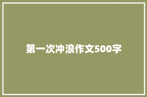 第一次冲浪作文500字