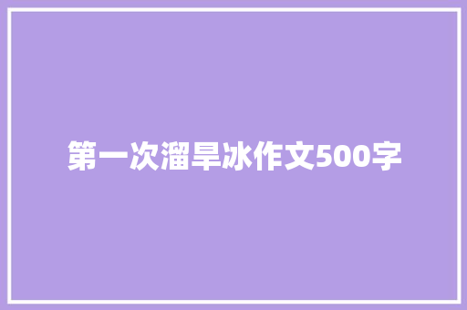 第一次溜旱冰作文500字