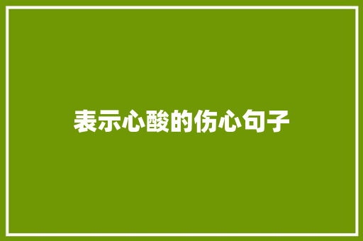 表示心酸的伤心句子