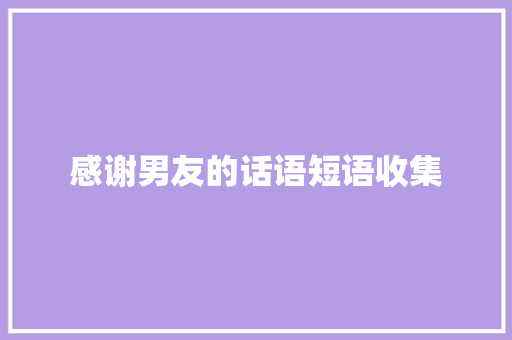 感谢男友的话语短语收集