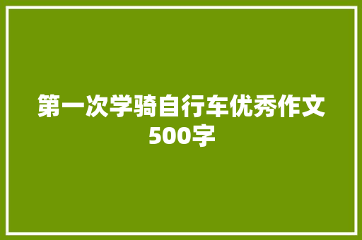 第一次学骑自行车优秀作文500字