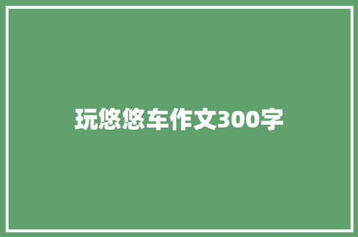 玩悠悠车作文300字