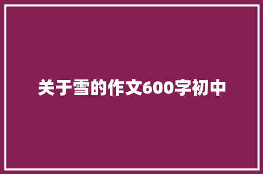 关于雪的作文600字初中