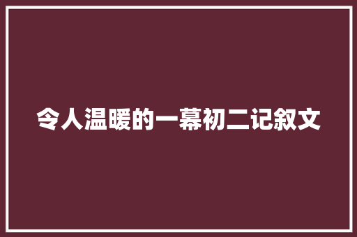 令人温暖的一幕初二记叙文