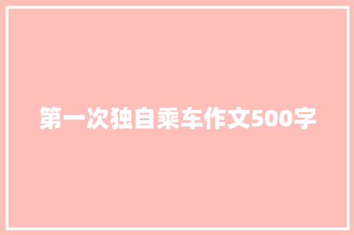 第一次独自乘车作文500字