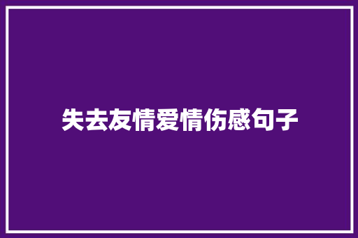 失去友情爱情伤感句子