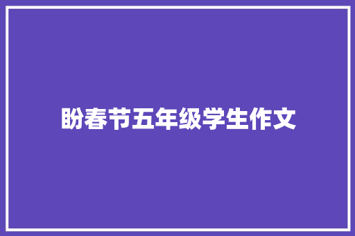 盼春节五年级学生作文