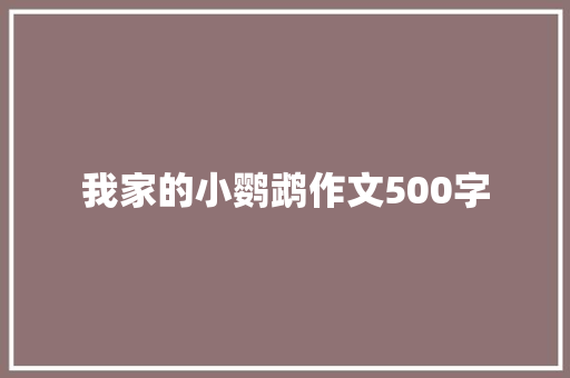 我家的小鹦鹉作文500字