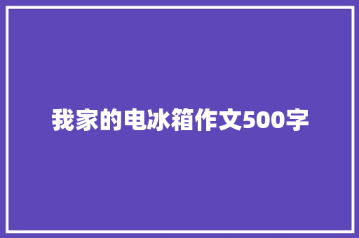 我家的电冰箱作文500字