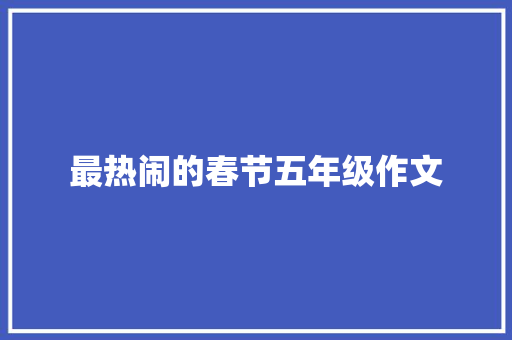 最热闹的春节五年级作文