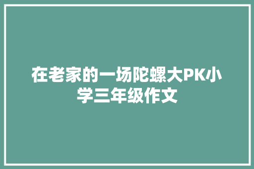 在老家的一场陀螺大PK小学三年级作文