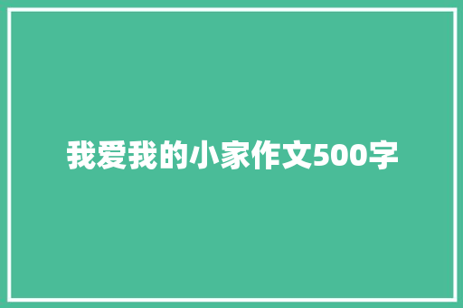 我爱我的小家作文500字