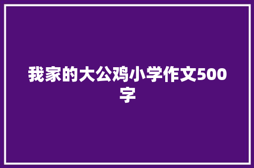 我家的大公鸡小学作文500字