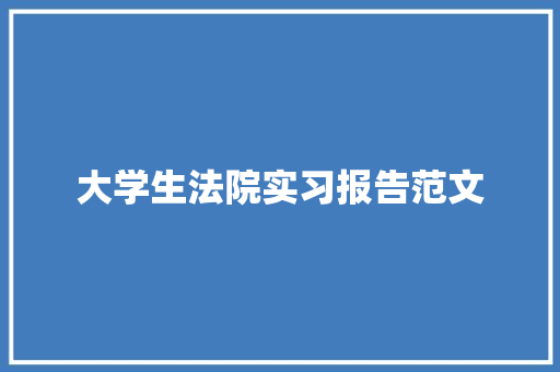 大学生法院实习报告范文