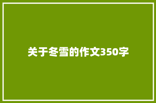 关于冬雪的作文350字