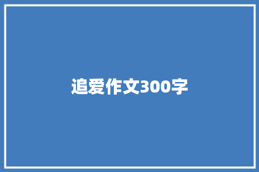 追爱作文300字