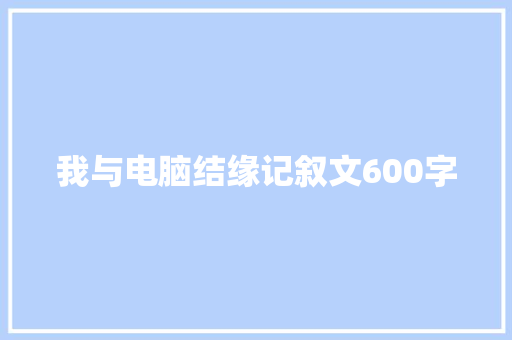 我与电脑结缘记叙文600字