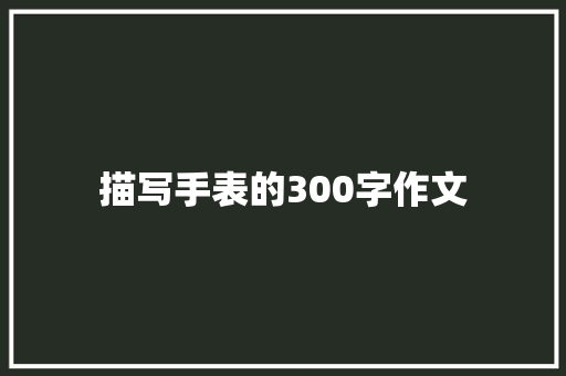 描写手表的300字作文