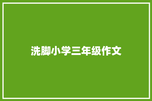 洗脚小学三年级作文