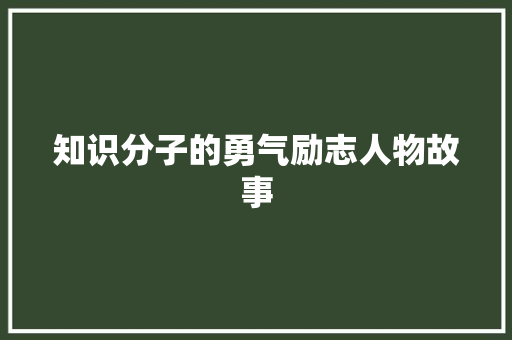 知识分子的勇气励志人物故事