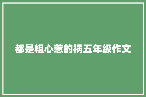 都是粗心惹的祸五年级作文