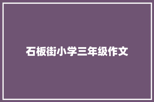 石板街小学三年级作文