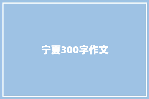 宁夏300字作文