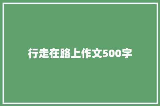 行走在路上作文500字