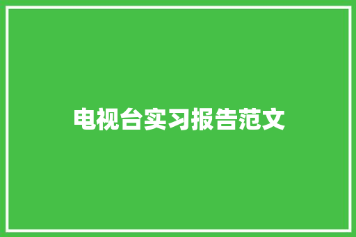 电视台实习报告范文