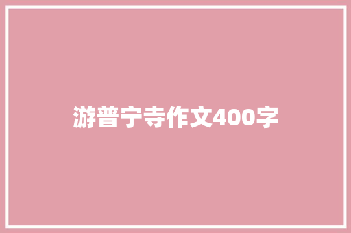 游普宁寺作文400字