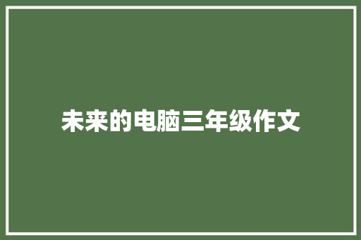 未来的电脑三年级作文