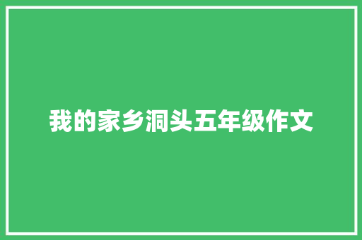 我的家乡洞头五年级作文