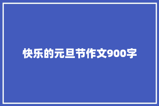 快乐的元旦节作文900字