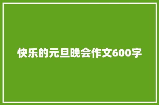 快乐的元旦晚会作文600字