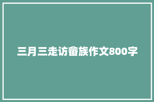 三月三走访畲族作文800字