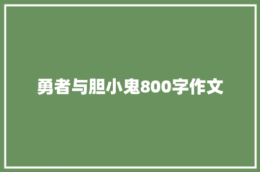 勇者与胆小鬼800字作文