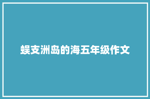 蜈支洲岛的海五年级作文