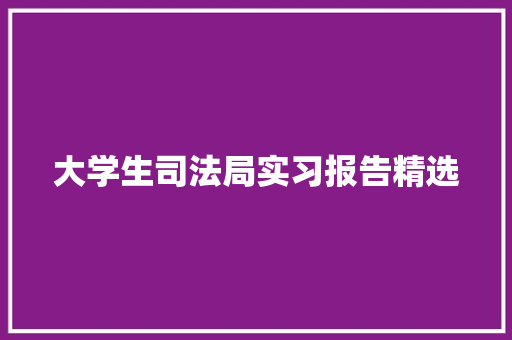 大学生司法局实习报告精选