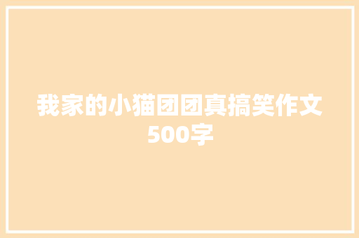 我家的小猫团团真搞笑作文500字