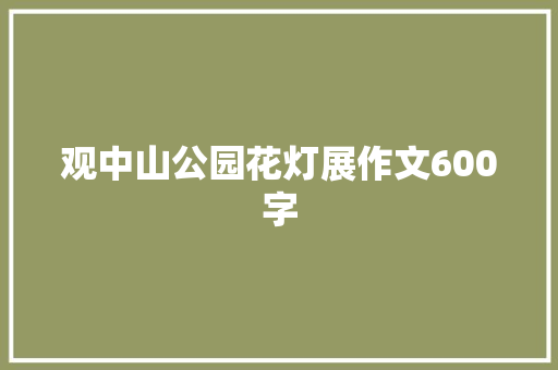 观中山公园花灯展作文600字