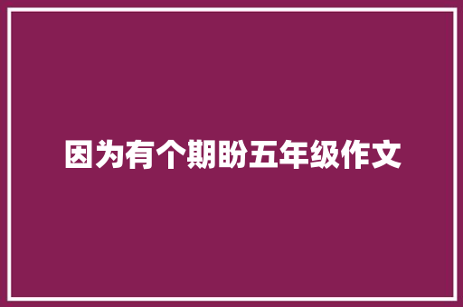 因为有个期盼五年级作文