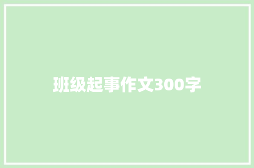 班级起事作文300字